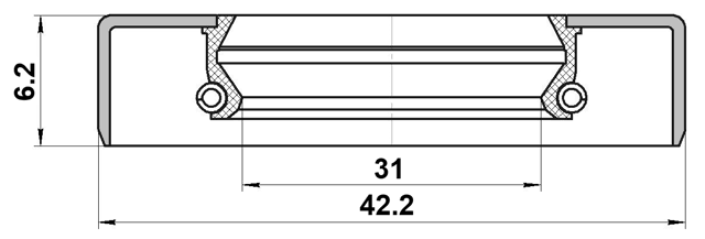 95GDY-32420606C - HALF SHAFT OIL SEAL 31X42.2X6.2X6.2
