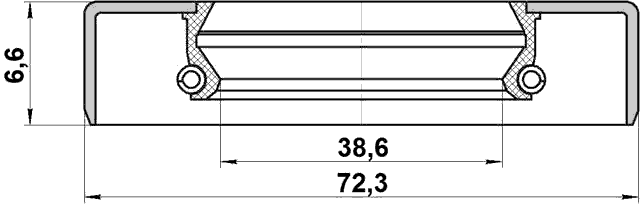 95GDY-40720707X - DRIVE SHAFT OIL SEAL 38.6X72.3X6.6