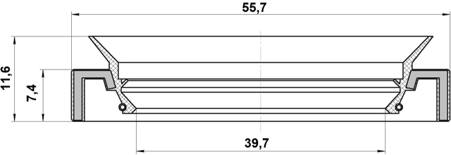 95HAY-41550712X - HALF SHAFT OIL SEAL 39.7X55.7X7.4X11.6