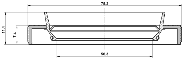 95HBS-58750711X - OIL SEAL FRONT HUB 56.3X75.2X7.4X11.4