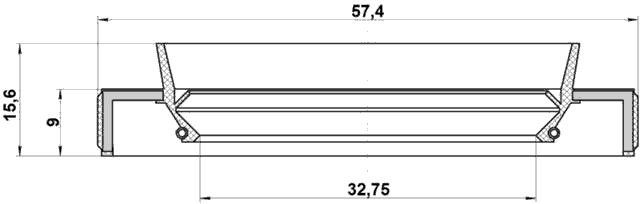 95HBY-34570916L - DRIVE SHAFT OIL SEAL 32.75X57.4X9X15.6