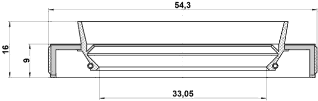 95HBY-35540916R - DRIVE SHAFT OIL SEAL 33.05X54.3X9X16