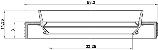 95HBY-35580811R - DRIVE SHAFT OIL SEAL 33.25X58.2X8X11.35