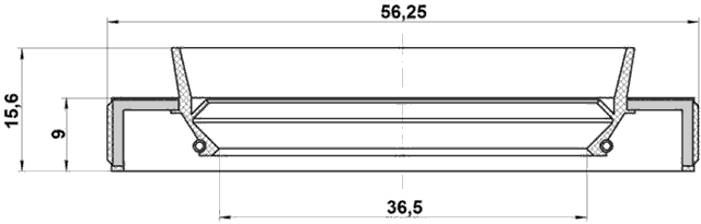 95HBY-38560916L - DRIVE SHAFT OIL SEAL 36.5X56.25X9X15.6