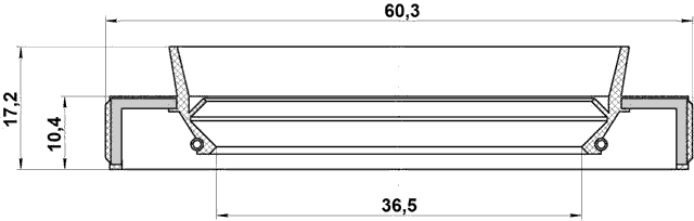 95HBY-38601017X - DRIVE SHAFT OIL SEAL 36.5X60.3X10.4X17.2