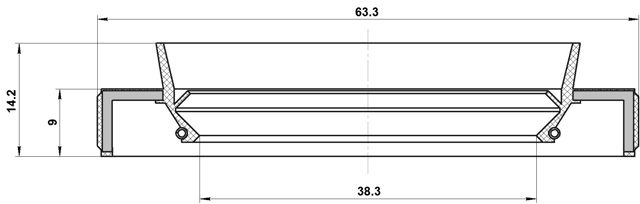 95HBY-40630914L - OIL SEAL TRANSAXLE CASE 38.3X63.3X9X14.2