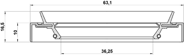 95HDS-38631016X - DRIVE SHAFT OIL SEAL 36.25X63.1X10X16.5