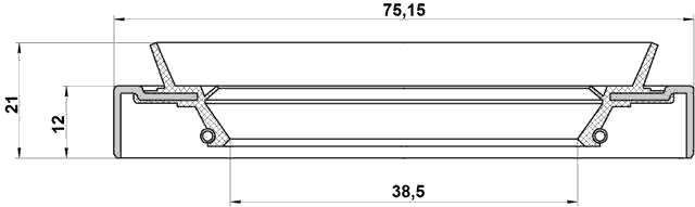 95HDS-40751221R - DRIVE SHAFT OIL SEAL 38.5X75.15X12X21