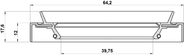 95HDS-41641218C - DRIVE SHAFT OIL SEAL 41X64X12X17.6