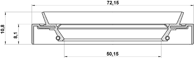 95HDS-52720811X - OIL SEAL FRONT HUB 50.15X72.15X8.1X10.8