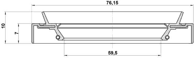 95HDS-61760710X - OIL SEAL FRONT HUB 59.5X76.15X7X10
