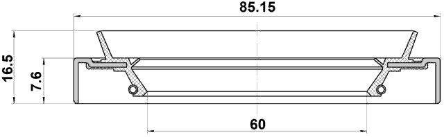 95HDW-62850816X - OIL SEAL REAR HUB 60X85.15X7.6X16.5