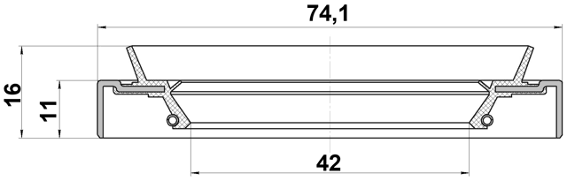 95HDY-44741116R - REAR DIFFERENTIAL-PINION SEAL 42X74.1X11X16
