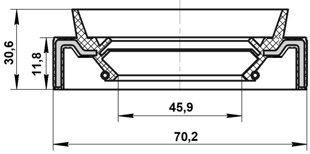 95JAS-47701232C - HALF SHAFT OIL SEAL 45.9X70.2X11.8X30.6