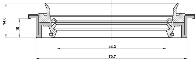 95JDS-46701015C - DRIVE SHAFT OIL SEAL 44.3X70.7X10X14.6