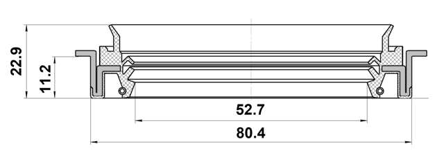95JFS-54801123X - OIL SEAL REAR HUB 52.7X80.4X11.2X22.9