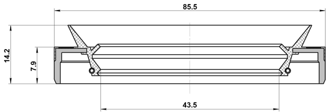 95MES-45850814C - DRIVE SHAFT OIL SEAL 43.5X85.5X7.9X14.2