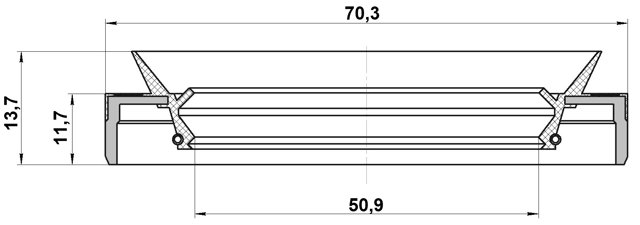 95MES-52701214R - DRIVE SHAFT OIL SEAL 50.9X70.3X11.7X13.7
