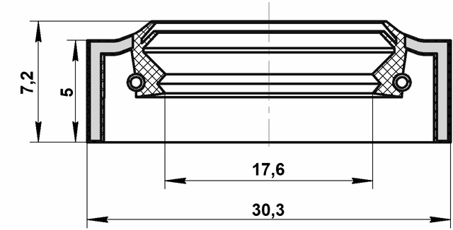 95NAY-19300507X - STEERING RACK OIL SEAL 17.6X30.3X5X7.2