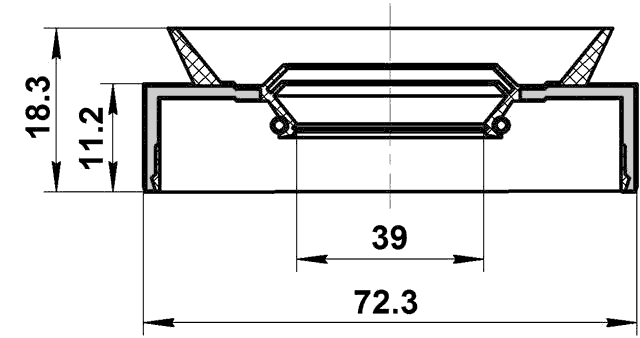 95PAY-40721118X - DRIVE SHAFT OIL SEAL 39X72.3X11.2X18.3