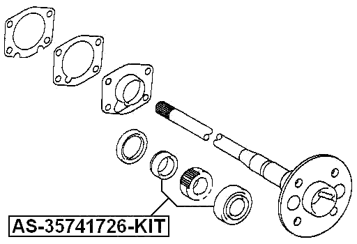 AS-35741726-KIT - REAR AXLE SHAFT BEARING KIT 35X74X17X26