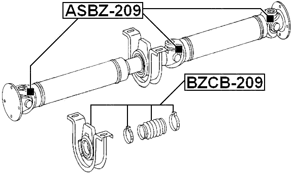 ASBZ-209 - CROSS SHAFT JOINT, DRIVE SHAFT 24X88