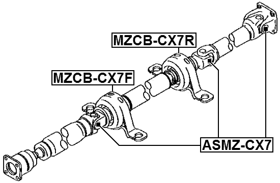 ASMZ-CX7 - CROSS SHAFT JOINT, DRIVE SHAFT 25X66