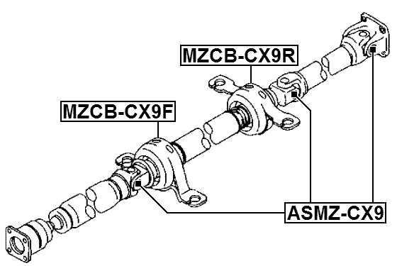 ASMZ-CX9 - CROSS SHAFT JOINT, DRIVE SHAFT 24X64
