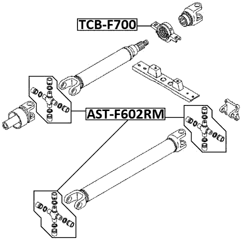 AST-F602RM - CROSS SHAFT JOINT, DRIVE SHAFT 25X53/77