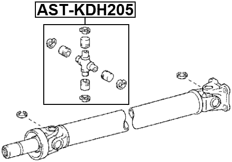 AST-KDH205 - CROSS SHAFT JOINT, DRIVE SHAFT 28X46/75