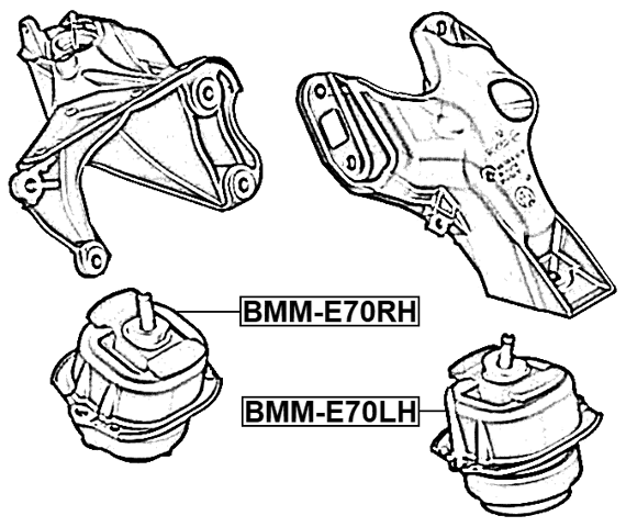 BMM-E70LH - LEFT ENGINE MOUNT (HYDRO)