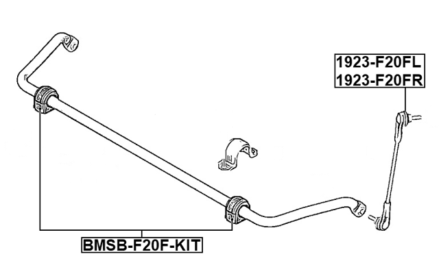 BMSB-F20F-KIT - FRONT STABILIZER BAR BUSH KIT D24.2