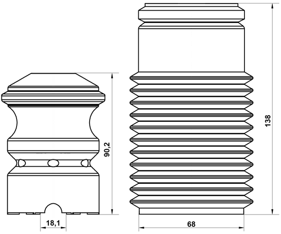 BMSHB-E39F-KIT - BOOT WITH JOUNCE BUMPER FRONT SHOCK ABSORBER KIT
