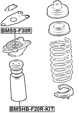 BMSHB-F20R-KIT - BOOT WITH JOUNCE BUMPER REAR SHOCK ABSORBER KIT
