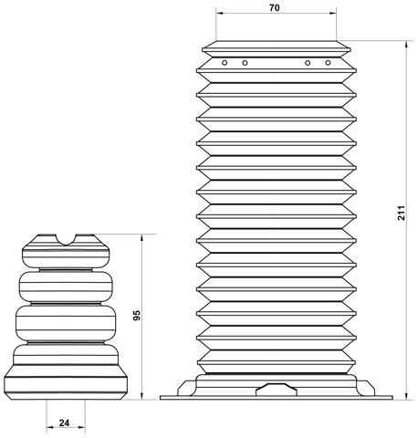 BMSHB-F30F-KIT - BOOT WITH JOUNCE BUMPER FRONT SHOCK ABSORBER KIT
