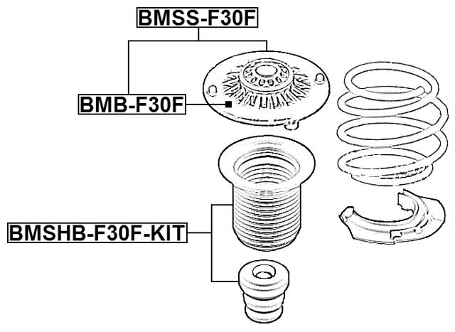 BMSS-F30F - FRONT SHOCK ABSORBER MOUNTING ASSEMBLY (WITH SHOCK ABSORBER BEARING)