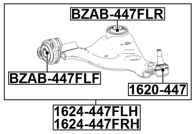 BZAB-447FLR - REAR BUSHING, FRONT CONTROL ARM