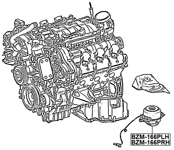 BZM-166PLH - LEFT ENGINE MOUNT (HYDRO)