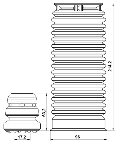 BZSHB-246F-KIT - BOOT WITH JOUNCE BUMPER FRONT SHOCK ABSORBER KIT
