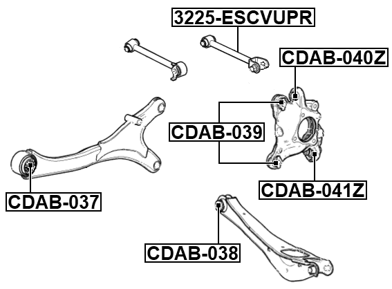 CDAB-037 - BUSHING, REAR TRAILING ARM