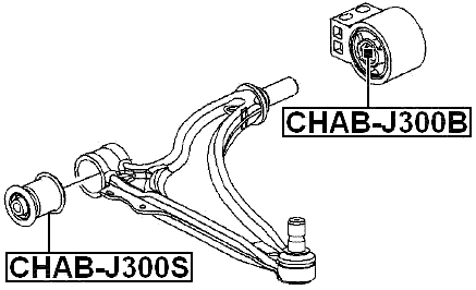 CHAB-J300B - REAR BUSHING WITHOUT BRACKET, FRONT CONTROL ARM (HYDRO)