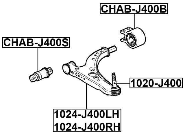 CHAB-J400B - REAR BUSHING, FRONT CONTROL ARM