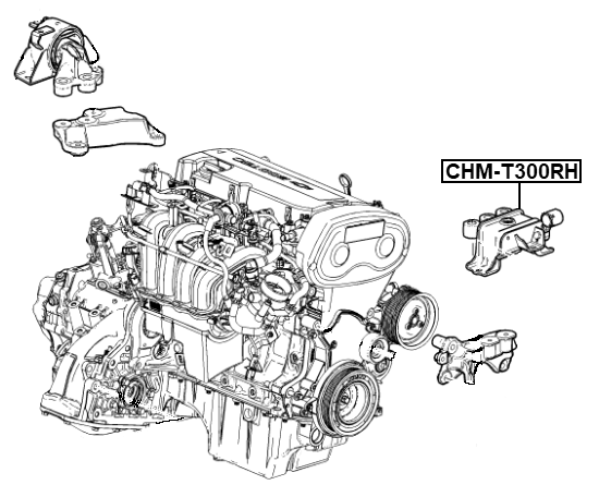 CHM-T300RH - RIGHT ENGINE MOUNT (HYDRO)