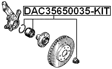 DAC35650035-KIT - FRONT WHEEL BEARING REPAIR KIT 35X65X35