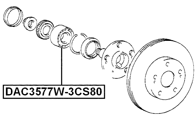 DAC3577W-3CS80 - FRONT WHEEL BEARING 35X77X42