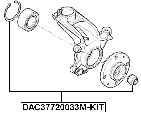 DAC37720033M-KIT - FRONT WHEEL BEARING 37X72X33
