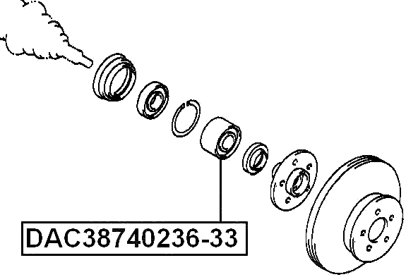 DAC38740236-33 - FRONT WHEEL BEARING 38X74X36X33