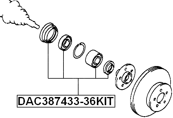 DAC387433-36KIT - FRONT WHEEL BEARING REPAIR KIT 38X74X33X36