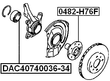 DAC40740036-34 - FRONT WHEEL BEARING 40X74X34X36