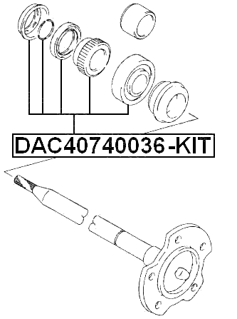 DAC40740036-KIT - REAR WHEEL BEARING REPAIR KIT 40X74X36